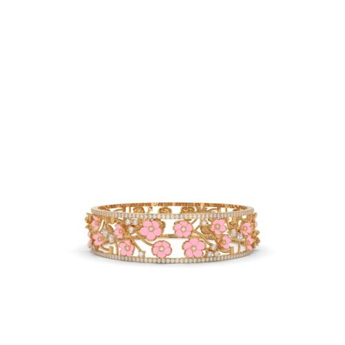 Cherry Bloom Enamel Bangle