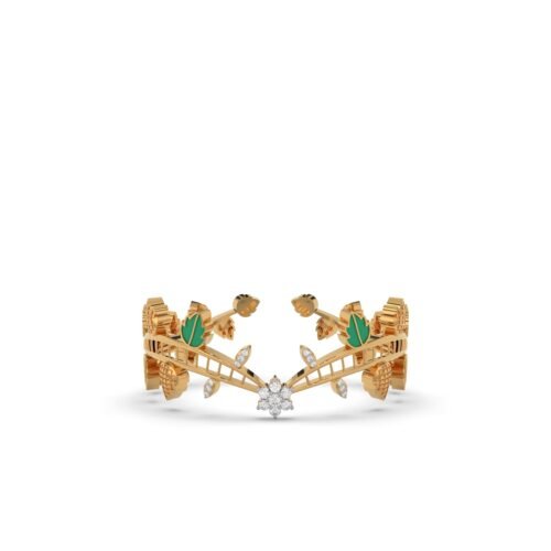 Green Leaf Pinecone Cuff