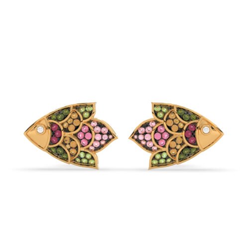 Trendy Gold Fish Earrings