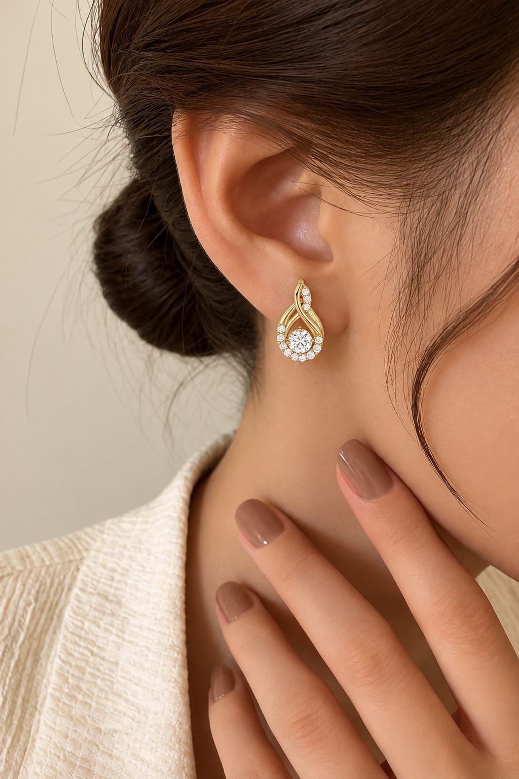 Entwined Diamond Earrings - Image 2