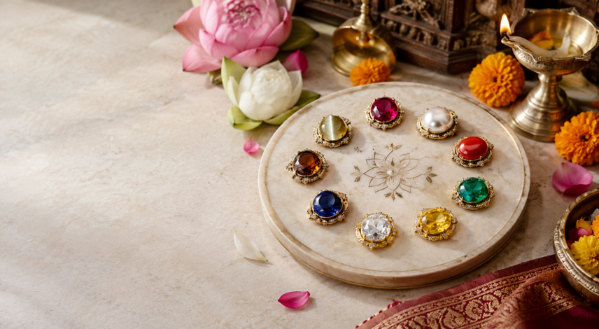 Gemstone Mandala Puja Arrangement